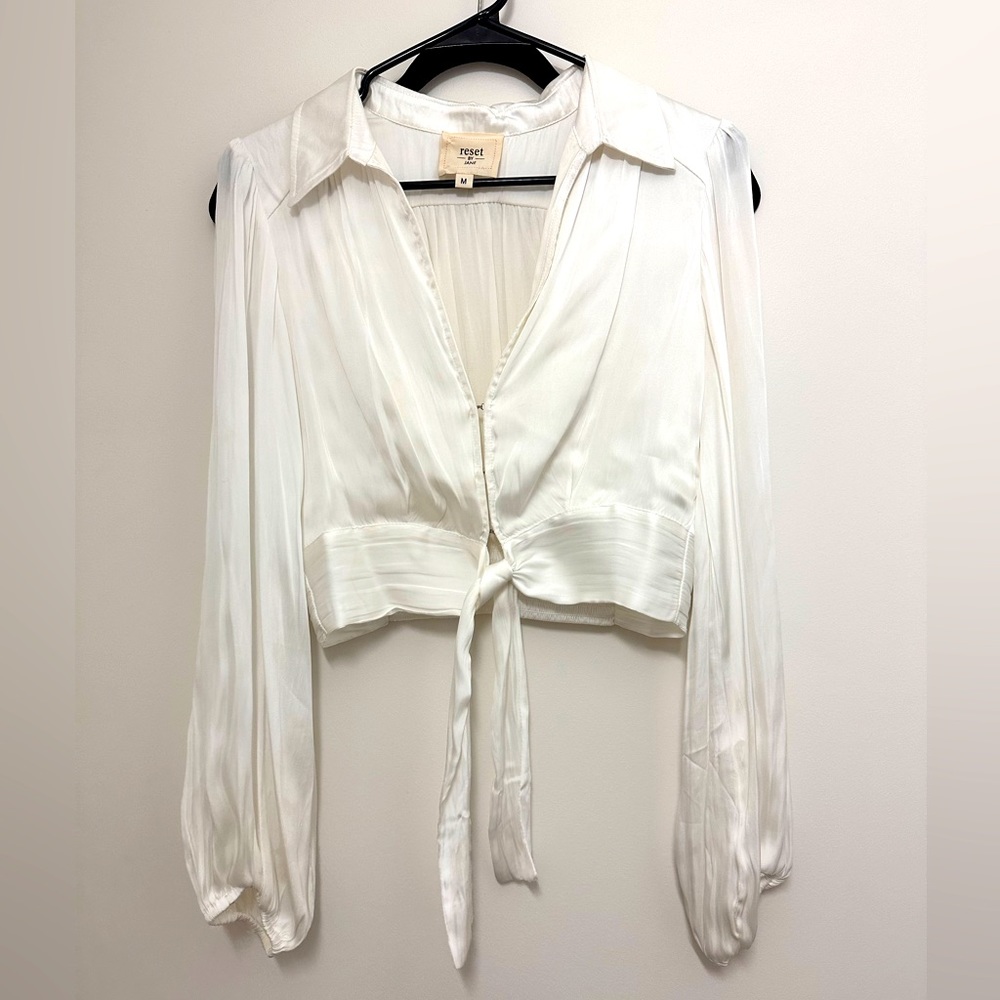 Medium White Silk Blouse
